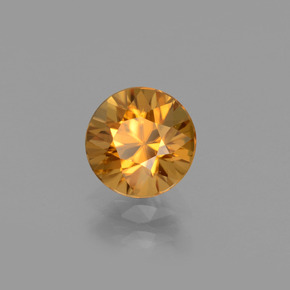 Zircon Brun doré naturelle Coupe roude, 1.30 ct, VVS
