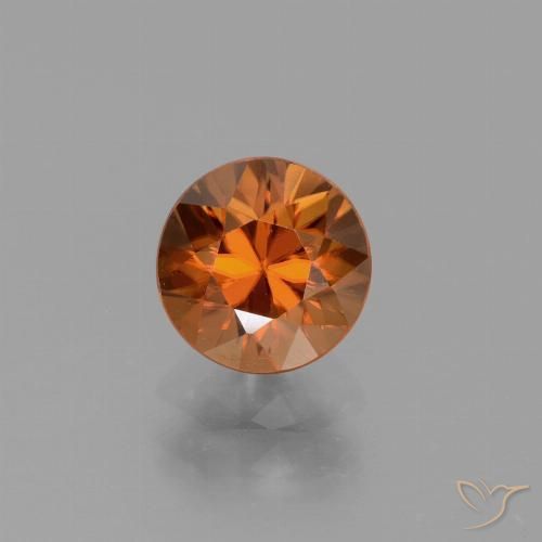 1.60ct Naturel Orange foncé Zircon, Tour, VVS-VS