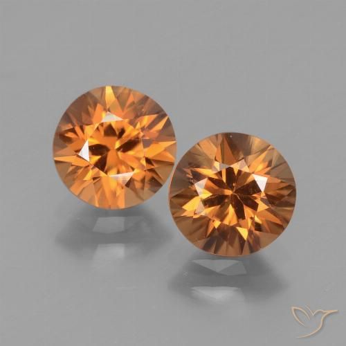 3.04ctw Naturel Orange moyen Zircon, Tour, VVS