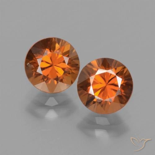 3.36ctw Naturel Orange moyen Zircon, Tour, VS