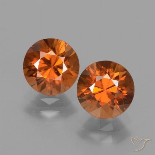3.43ctw Naturel Orange moyen Zircon, Tour, VS