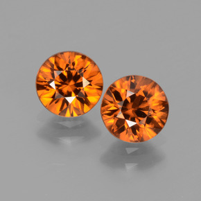 Achetez naturel 2,43ct orange zircon gems, coupe roude, en provenance cambodge chez gemselect. en stock, livraison internationale!