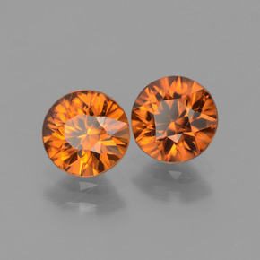 Achetez naturel 2,43ct orange zircon gems, coupe roude, en provenance cambodge chez gemselect. en stock, livraison internationale!
