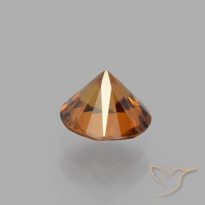 Zircon orange naturelle coupe roude, 1,42 ct, VVS