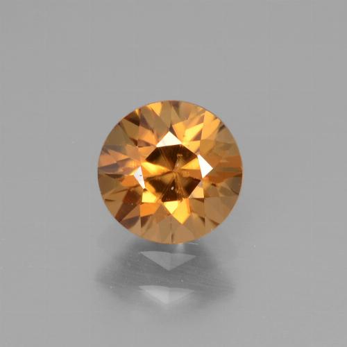 Zircon orange naturelle coupe roude, 1,22 ct, VVS-VS