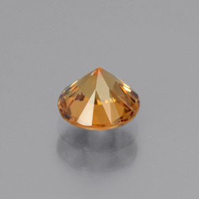 Zircon orange naturelle coupe roude, 1,22 ct, VVS-VS