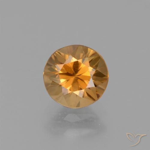 Zircon doré naturelle coupe roude, 1,53 ct, VVS