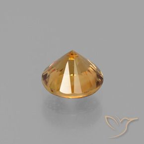 Zircon doré naturelle coupe roude, 1,53 ct, VVS