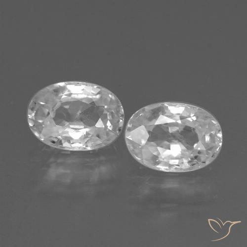 2.67ctw Naturel Blanc Zircon, ovale, VVS-VS