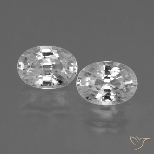 2.56ctw Naturel Blanc Zircon, ovale, VVS