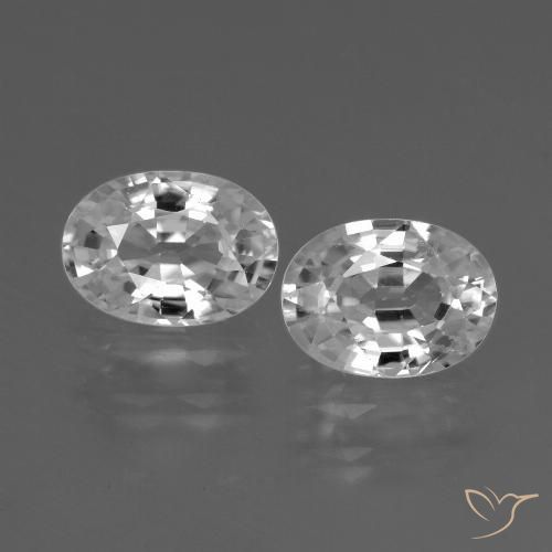 2.69ctw Naturel Blanc Zircon, ovale, VVS-VS