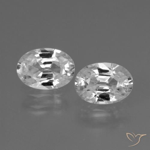 2.30ctw Naturel Blanc Zircon, ovale, VVS