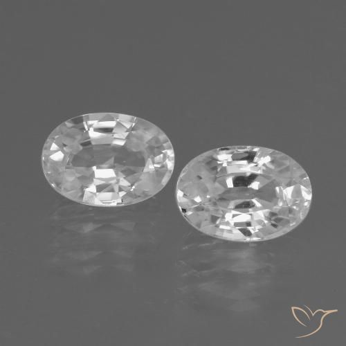 2.61ctw Naturel Blanc Zircon, ovale, VS
