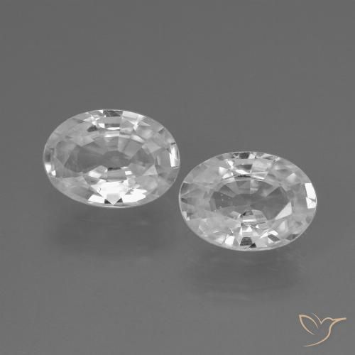2.27ctw Naturel Blanc Zircon, ovale, VVS