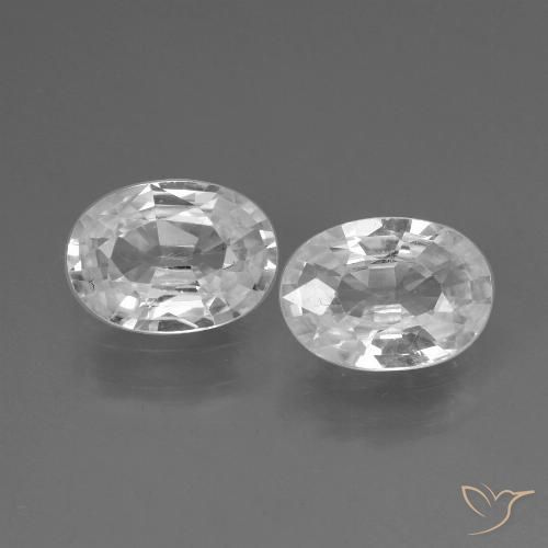 2.10ctw Naturel Blanc Zircon, ovale, VVS-VS