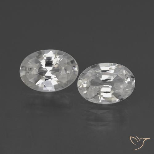 2.07ctw Naturel Blanc Zircon, ovale, VS
