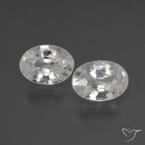 2.17ctw Naturel Blanc Zircon, ovale, VS, Photo A