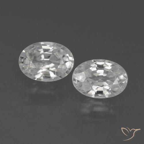 2.22ctw Naturel Blanc Zircon, ovale, VVS-VS