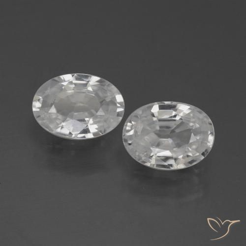 2.09ctw Naturel Blanc Zircon, ovale, VVS-VS