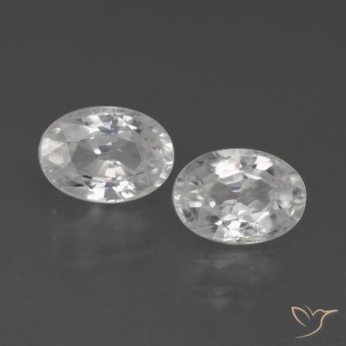 2.54ctw Naturel Blanc Zircon, ovale, VS