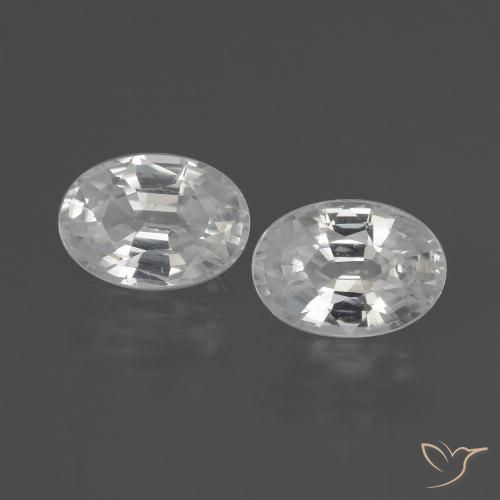 2.52ctw Naturel Blanc Zircon, ovale, VS