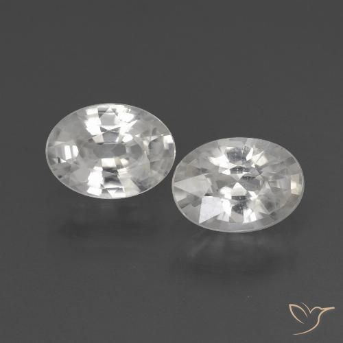 2.19ctw Naturel Blanc Zircon, ovale, VS