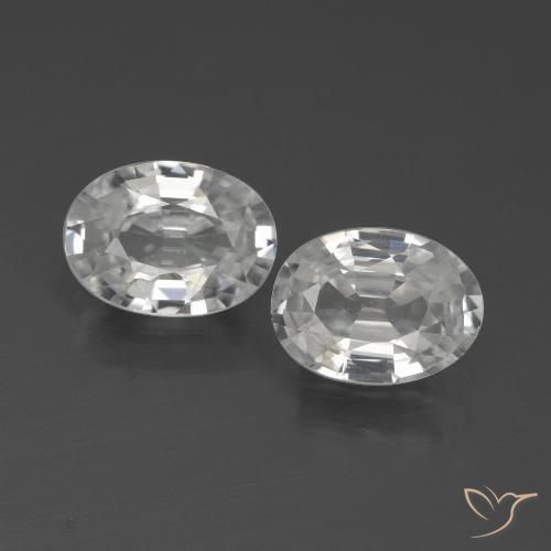2.13ctw Naturel Blanc Zircon, ovale, VVS-VS