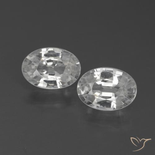 2.06ctw Naturel Blanc Zircon, ovale, VS
