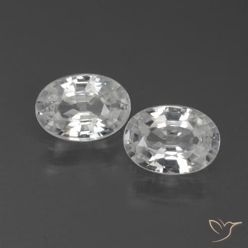 2.16ctw Naturel Blanc Zircon, ovale, VVS