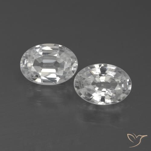 2.23ctw Naturel Blanc Zircon, ovale, VVS