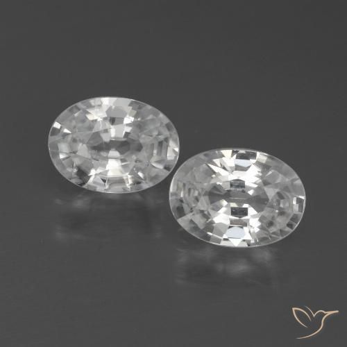 2.29ctw Naturel Blanc Zircon, ovale, VVS-VS