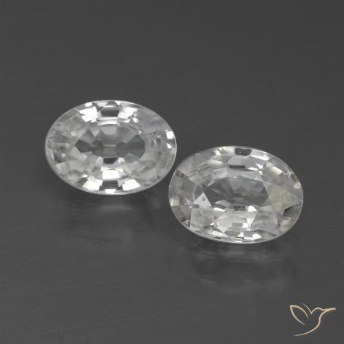 2.37ctw Naturel Blanc Zircon, ovale, VS
