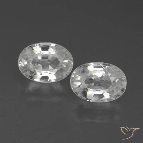 2.63ctw Naturel Blanc Zircon, ovale, VS