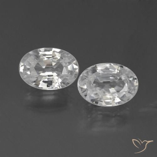 2.35ctw Naturel Blanc Zircon, ovale, VVS-VS