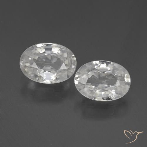 2.21ctw Naturel Blanc Zircon, ovale, VVS