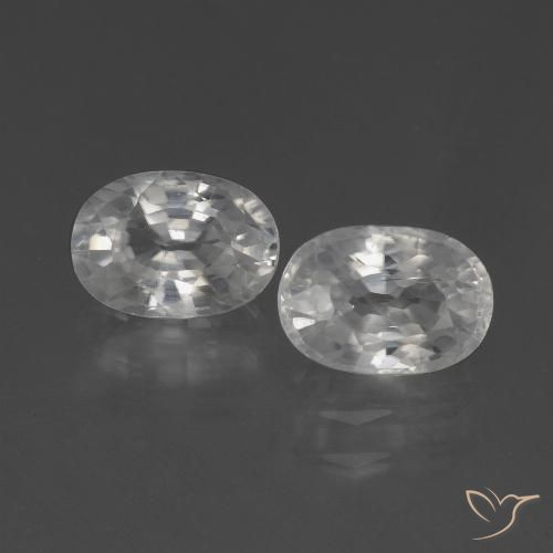 2.74ctw Naturel Blanc Zircon, ovale, VS
