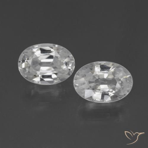 2.46ctw Naturel Blanc Zircon, ovale, VVS-VS