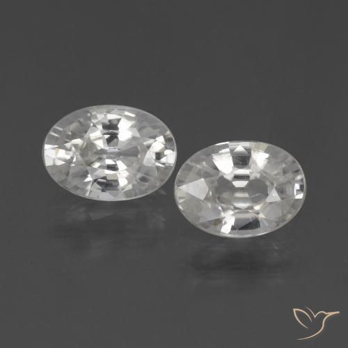 2.27ctw Naturel Blanc Zircon, ovale, VS