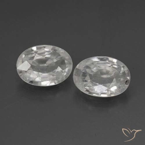 2.09ctw Naturel Blanc Zircon, ovale, VS