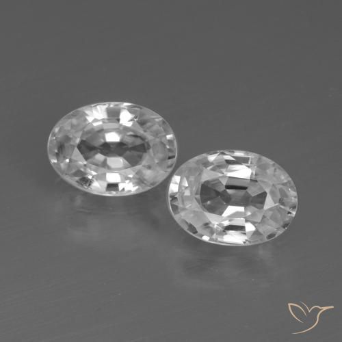 2.36ctw Naturel Blanc clair Zircon, ovale, VVS-VS