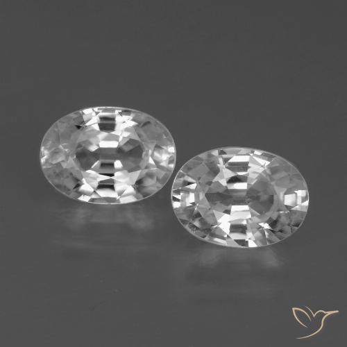 2.69ctw Naturel Blanc Zircon, ovale, VVS