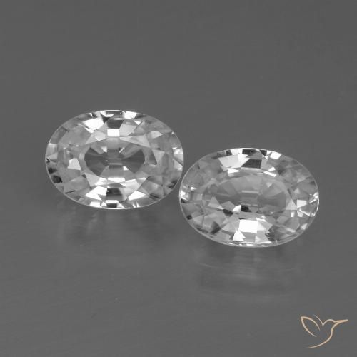 2.57ctw Naturel Blanc Zircon, ovale, VVS