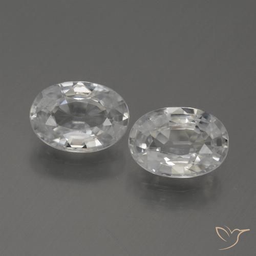2.29ctw Naturel Blanc Zircon, ovale, VS