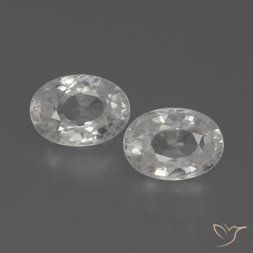 2.76ctw Naturel Blanc Zircon, ovale, VS