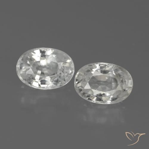 2.65ctw Naturel Blanc Zircon, ovale, VS