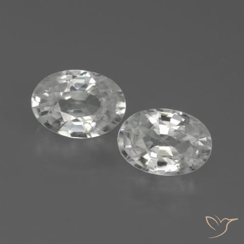 2.41ctw Naturel Blanc Zircon, ovale, VVS
