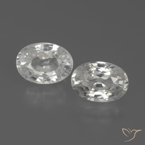 2.78ctw Naturel Blanc Zircon, ovale, VS