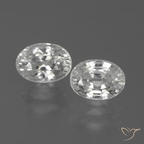 3.19ctw Naturel Blanc Zircon, ovale, VS