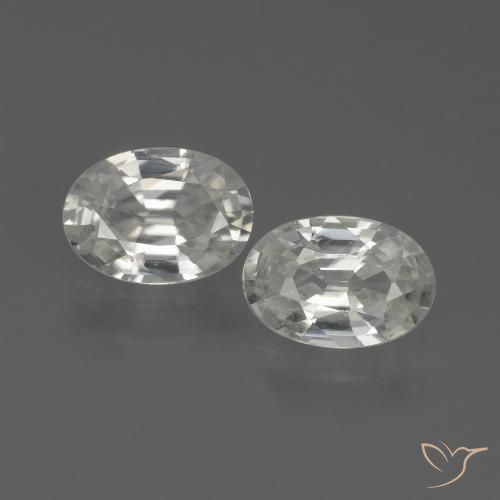 2.10ctw Naturel Blanc Zircon, ovale, VS