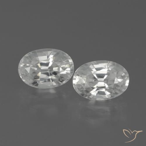 2.63ctw Naturel Blanc Zircon, ovale, VS